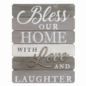 Bless Our Home Wood and Metal Wall decor (Pack of 1)