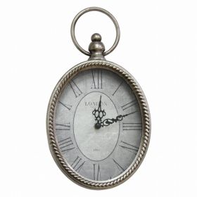 11.75" Oval Vintage Wall Clock with Metal Shape (Pack of 1)