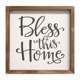 Rustic Bless This Home Wooden Framed Wall Art (Pack of 1)