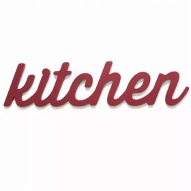 Red Kitchen Wood Word decor (Pack of 1)