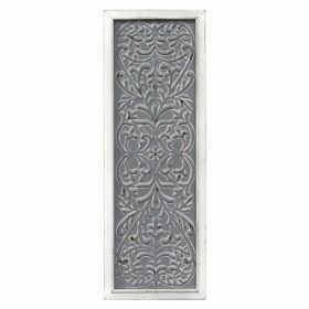 Distressed Gray Metal Embossed Wood Wall decor (Pack of 1)