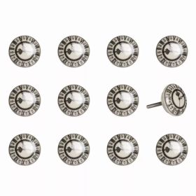 1.5" x 1.5" x 1.5" Cream, Black and Gray - Knobs 12-Pack (Pack of 1)