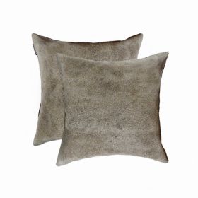 18" x 18" x 5" Gray Cowhide - Pillow 2-Pack (Pack of 1)