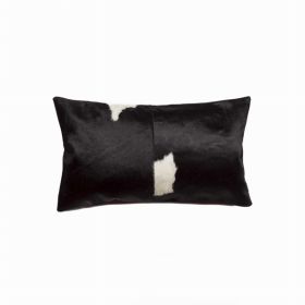 12" x 20" x 5" Black & White Torino Kobe Cowhide - Pillow (Pack of 1)