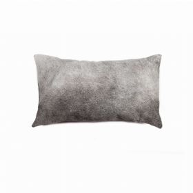 12" x 20" x 5" Grey, Torino Kobe Cowhide - Pillow (Pack of 1)