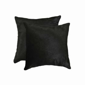 18" x 18" x 5" Black Torino Cowhide - Pillow  2-Pack (Pack of 1)