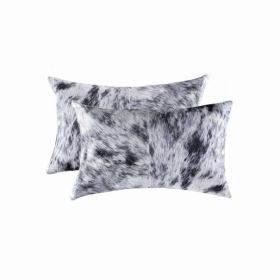 12" x 20" x 5" Salt And Pepper, Black And White, Cowhide - Pillow 2-Pack (Pack of 1)