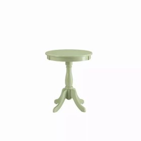 Light Green Solid Wooden Pedestal Side Table (Pack of 1)