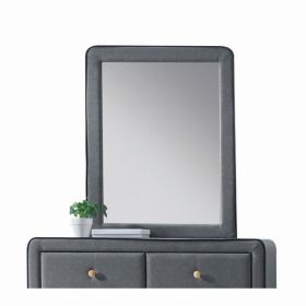 Light Gray Upholstered Vanity Mirror (Pack of 1)
