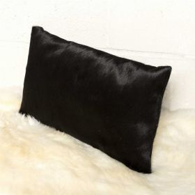 12" x 20" x 5" Black Cowhide - Pillow (Pack of 1)