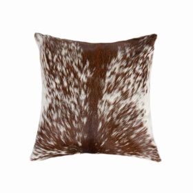 18" x 18" x 5" Salt And Pepper Brown And White Cowhide - Pillow (Pack of 1)