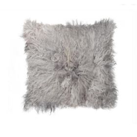 18" x 18" x 5" Gray Sheepskin - Pillow (Pack of 1)