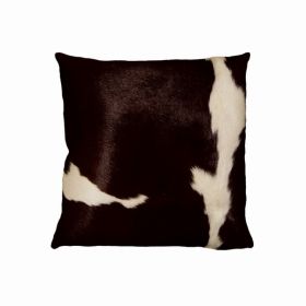 18" x 18" x 5" Chocolate And White Cowhide - Pillow (Pack of 1)