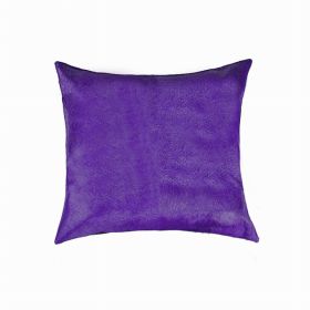 Square Purple Natural Cowhide Pillow (Pack of 1)