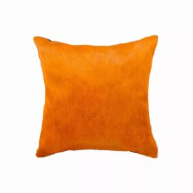 18" x 18" x 5" Orange Cowhide - Pillow (Pack of 1)