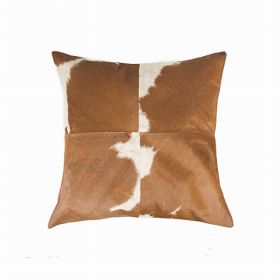 18" x 18" x 5" White And Brown Quattro - Pillow (Pack of 1)