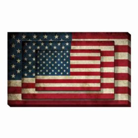 USA Flag Canvas Print Wall Art  2 Piece Set (Pack of 1)