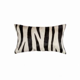 12" x 20" x 5" Zebra Black On Off White Cowhide - Pillow (Pack of 1)