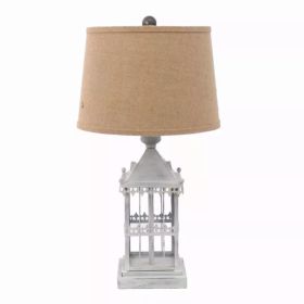 15" x 12" x 25.75" Gray, Country Cottage, Castle - Table Lamp (Pack of 1)
