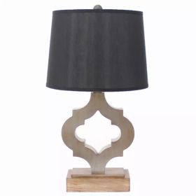 12" x 14" x 25.25" Black, Traditional Wooden, Linen Shade - Table Lamp (Pack of 1)