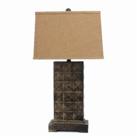 4.75" x 9.5" x 29.5" Brown, Vintage With Metal Pedestal - Table Lamp (Pack of 1)