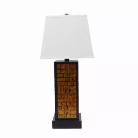 13" x 15" x 30.75" Black, Metal With Yellow Brick Pattern - Table Lamp (Pack of 1)