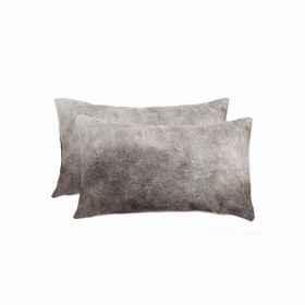12" x 20" x 5" Gray, Cowhide - Pillow 2-Pack (Pack of 1)