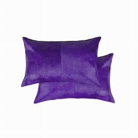12" x 20" x 5" Purple, Cowhide - Pillow 2-Pack (Pack of 1)