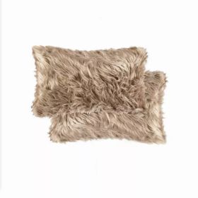 12" x 20" x 5" Tan, Faux - Pillow 2-Pack (Pack of 1)