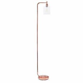 Simple Designs Modern Iron Lantern Floor Lamp with Glass Shade (Pack of 1)