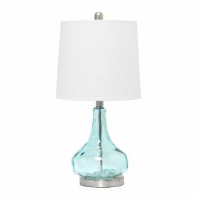 Lalia Home Rippled Glass Table Lamp with Fabric Shade (Pack of 1)