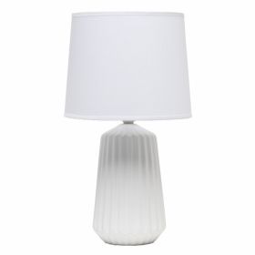 Simple Designs Off White Pleated Base Table Lamp (Pack of 1)