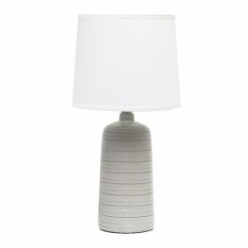 Simple Designs Textured Linear Ceramic Table Lamp (Pack of 1)