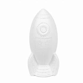 Simple Designs Porcelain Rocketship Table Lamp (Pack of 1)