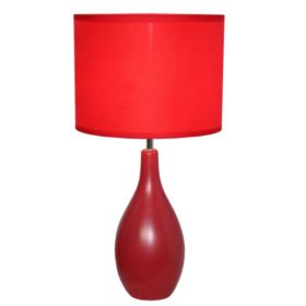 Simple Designs Oval Bowling Pin Base Ceramic Table Lamp (Pack of 1)