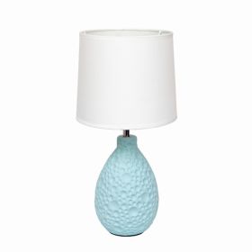 Simple Designs Textured  Stucco Ceramic Oval Table Lamp (Pack of 1)