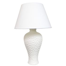 Simple Designs Textured Stucco Curvy Ceramic Table Lamp (Pack of 1)