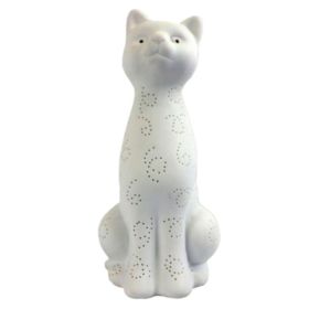 Simple Designs  Porcelain Kitty Cat Shaped Animal Light Table Lamp (Pack of 1)