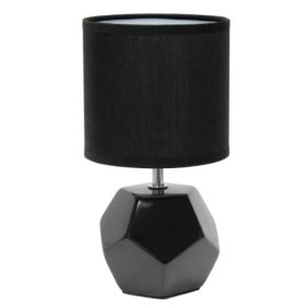 Simple Designs Round Prism Mini Table Lamp with Matching Fabric Shade (Pack of 1)