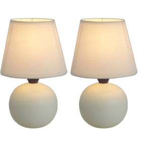 Simple Designs  Mini Ceramic Globe Table Lamp 2 Pack Set (Pack of 2)