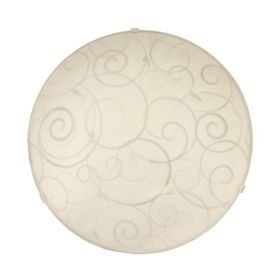 Simple Designs Round Flushmount Ceiling Light with Scroll Swirl Design (Pack of 1)