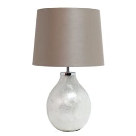 Simple Designs 1 Light Pearl Table Lamp with Fabric Shade (Pack of 1)