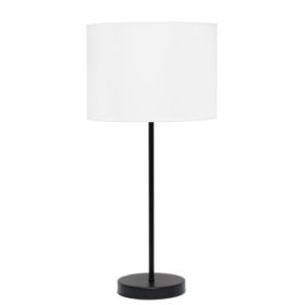 Simple Designs Black Stick Lamp with Fabric Shade (Pack of 1)
