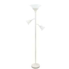 Elegant Designs 3 Light Floor Lamp with Scalloped Glass Shades (Pack of 1)
