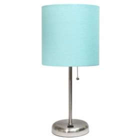 LimeLights Stick Lamp with USB charging port and Fabric Shade (Pack of 1)