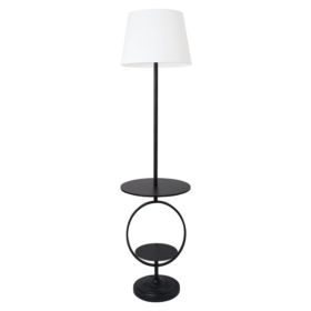 Elegant Designs Bedside Nightstand End Table Dual Shelf Decorative Floor Lamp (Pack of 1)