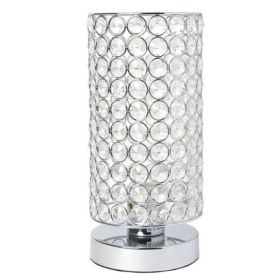 Elegant Designs Elipse Crystal Bedside Nightstand Cylindrical Uplight Table Lamp (Pack of 1)