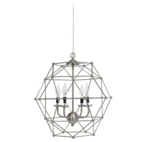 Elegant Designs 4 Light Hexagon Industrial Rustic Pendant Light (Pack of 1)