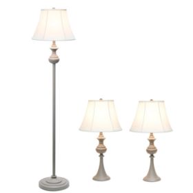 Elegant Designs Traditionally Crafted 3 Pack Lamp Set (2 Table Lamps, 1 Floor Lamp) (Pack of 1 Set of 3)