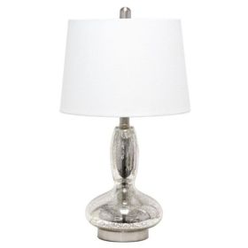 Lalia Home Glass Dollop Table Lamp with White Fabric Shade (Pack of 1)